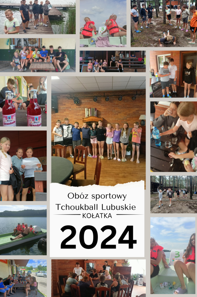 kolaż zdjęć z obozu sportowego 2024